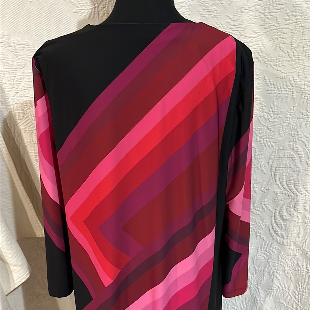 Trina Turk Pink and Black Geometric Dress, size 14 - Picture 7 of 12